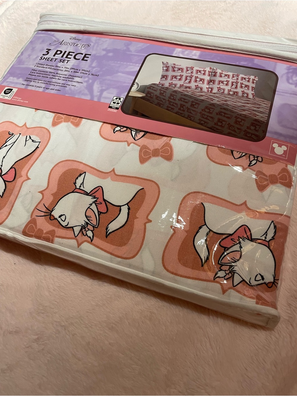 NWT Disney Aristocats Marie Twin Sheet Set - Picture 4 of 6